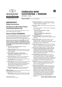 Notice Sun Joe TJW24C Cultivator