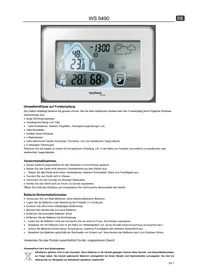 Notice TECHNOLINE WS 9490 Station Météo