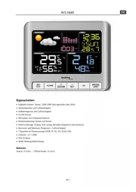 Notice TECHNOLINE WS 6449 Station Météo
