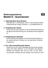 Notice TECHNOLINE MODELL G Radio-réveil