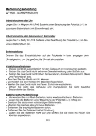 Notice TECHNOLINE WT 1580 Horloge