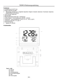 Notice TECHNOLINE WS 8014 Horloge