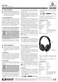 Notice Monacor MD390 Ecouteur