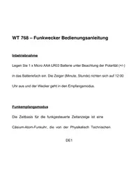 Notice TECHNOLINE WT 768 Radio-réveil