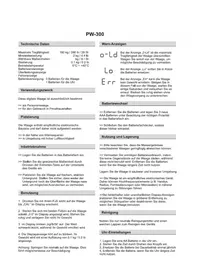 Notice TECHNOLINE PW 300 Balance