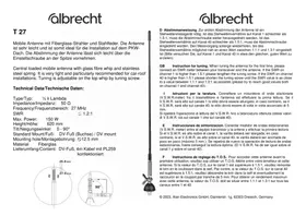 Notice ALBRECHT T27 Radio