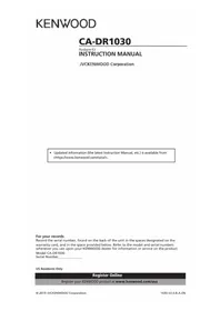Notice KENWOOD CADR1030 Accessoire audio
