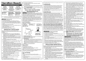 Notice HAMILTON BEACH 22220 Grille pain