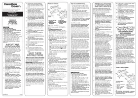Notice HAMILTON BEACH 22794 Grille pain