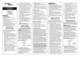 Notice HAMILTON BEACH 22816 Grille pain