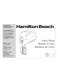 Notice HAMILTON BEACH 62648 Batteur électrique