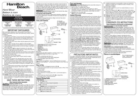 Notice HAMILTON BEACH 62690 Robot de cuisine