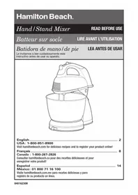 Notice HAMILTON BEACH 64654 Batteur électrique
