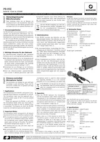 Notice Monacor PB05E Commutateur