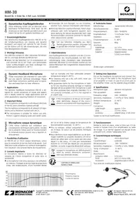 Notice Monacor HM30 Microphone