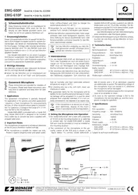 Notice Monacor EMG610P Microphone