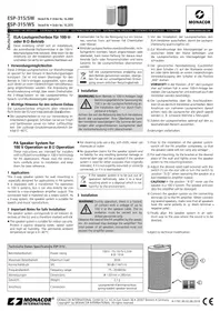 Notice Monacor ESP315SW Haut-parleur