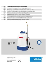 Notice Güde SG 1820123 R Pulvérisateur à dos