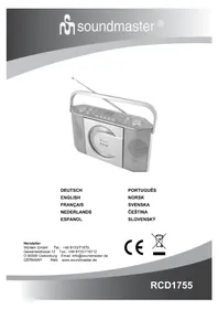 Notice Soundmaster RCD1755 Rádio