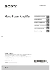 Notice SONY XM1ES Hi-Fi-anläggning