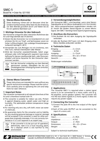 Notice Monacor SMC1 Convertisseur audio/vidéo