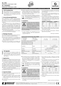 Notice Monacor RL1ENABDS Haut-parleur