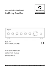 Notice Monacor PA704 Recepteur