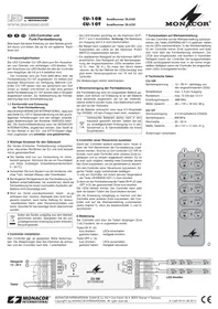 Notice Monacor CU10T Télécommande