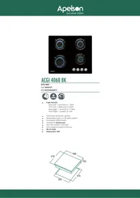 Notice Apelson ACGI 4060 BK Cuisinière