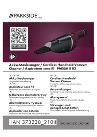 Notice PARKSIDE PMSSA 8 B2 Aspirateur