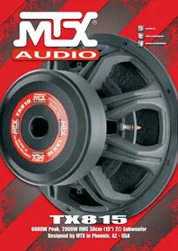 Notice MTX Audio TX815 Caisson de basses