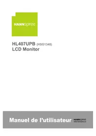 Notice HANNSPREE HL 407 UPB Moniteur