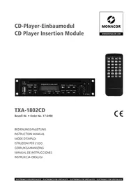 Notice Monacor TXA1802CD Cd-spieler/rekorder