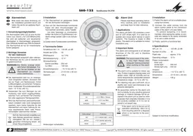 Notice Monacor SAG122 Sonneur d'alarme