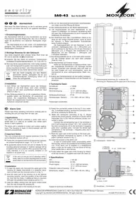 Notice Monacor SAG42 Sonneur d'alarme