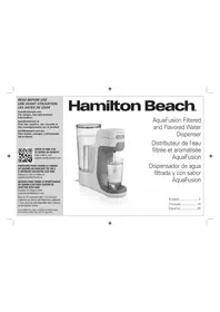 Notice HAMILTON BEACH AQUAFUSION 87320 Distributeur d'eau filtrée