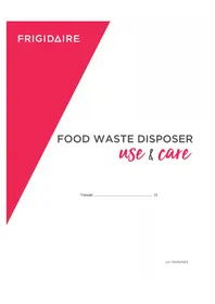 Notice FRIGIDAIRE FF13DISPC1 Broyeur de déchets alimentaires