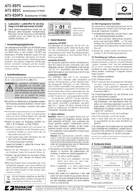 Notice Monacor ATS825C Chargeur de batterie