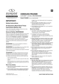 Notice Sun Joe PJ3600C Taille-haies sans fil