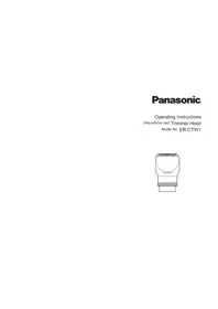 Notice PANASONIC ERCTW1 Sakal düzeltici