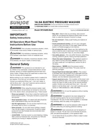 Notice Sun Joe SPX4600MAX Pressure washer