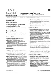 Notice Sun Joe 24VDDKLTX Drill