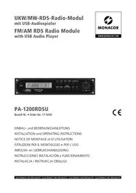 Notice Monacor PA1200RDSU Radio lecteur audio USB