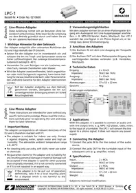 Notice Monacor LPC1 Adaptateur audio