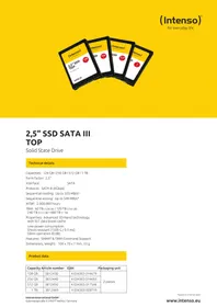 Notice INTENSO 2 5" SSD SATA III TOP Disque dur