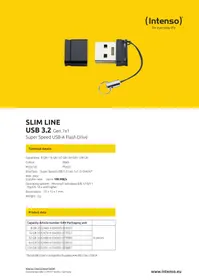 Notice INTENSO SLIM LINE USB 3.2 Clé USB