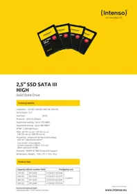 Notice INTENSO 2 5" SSD SATA III HIGH Disque dur