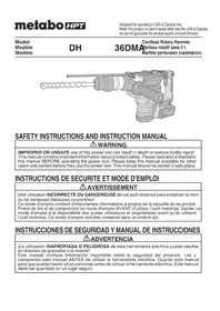 Notice HiKOKI DH36DMA Hammer