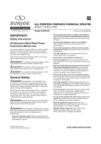 Notice Sun Joe SJAPS2G Pulvérisateur sans fil