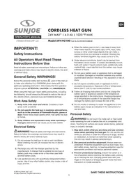 Notice Sun Joe 24VHG100 Heat gun